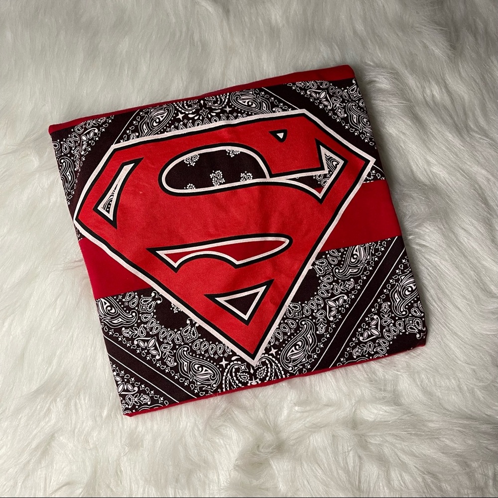 Mens Red Superman Bandana Graphic Tee